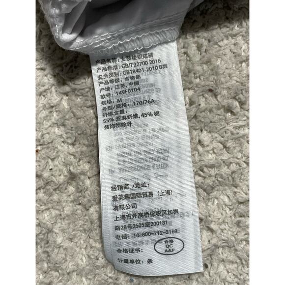 Abercrombie & Fitch Linen Cotton Button Shorts Womens Medium Tan White Stripes - Picture 8 of 11